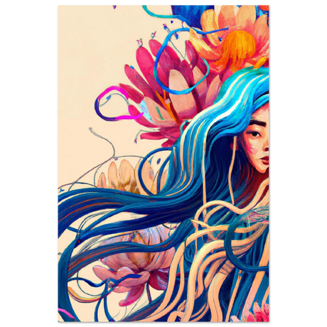 Blooming Whispers – Surreal Floral Femme Fantasy | Wall Art Print - Fine Art Poster - 40x60 cm / 16x24″ - 