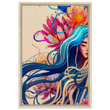 Blooming Whispers – Surreal Floral Femme Fantasy | Wall Art Print - Framed Canvas - 50x75 cm / 20x30″ - Wood frame