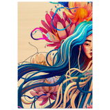 Blooming Whispers – Surreal Floral Femme Fantasy | Wall Art Print - Wood Prints - 70x100 cm / 28x40″ - 