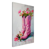 Blossom Boots: A Whimsical Celebration of Color and Charm | Contemporary Whimsical Art - Canvas - 60x90 cm / 24x36″ - 