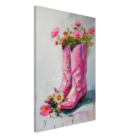 Blossom Boots: A Whimsical Celebration of Color and Charm | Contemporary Whimsical Art - Canvas - 60x90 cm / 24x36″ - 