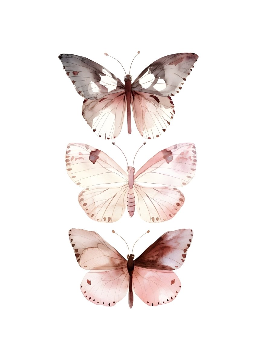 "Blue Breeze Wings" V02 – Watercolor Butterfly Elegance | Wall Art Print | 6 Design Options - 20x30 cm / 8x12" - Design Option 5 - Canvas