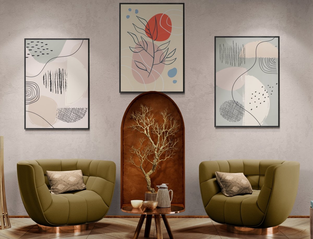 Blush & Bloom Trio - Canvas - 30X45 CM / 12X18″ - 