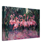 Blush Lagoon: The Flamingo Ballet | Abstract Expressionist Wildlife Art - Canvas - 40x60 cm / 16x24″ - 