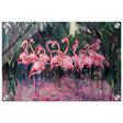 Blush Lagoon: The Flamingo Ballet | Abstract Expressionist Wildlife Art - Acrylic Print - 30x45 cm / 12x18″ - 