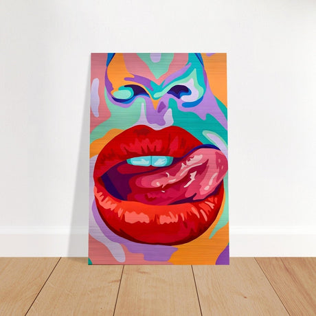 Bold Temptation | Pop Art, Abstract Expressionism Wall art Print - 40x60 cm / 16x24″ - Brushed Aluminum Print - 