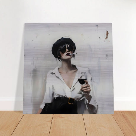 Bold & Unapologetic | Contemporary Figurative Painting Art Print - Brushed Aluminum Print - 40x40 cm / 16x16″ - 