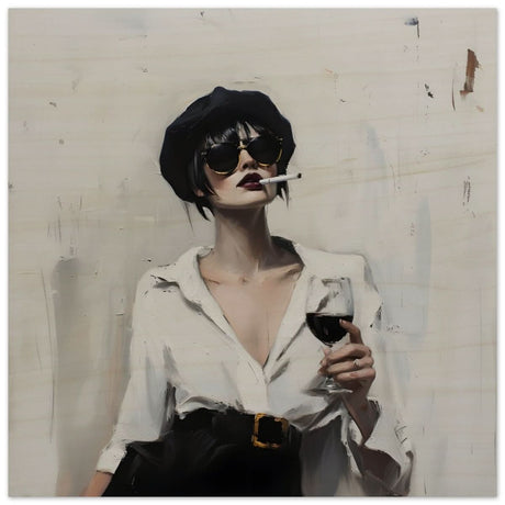 Bold & Unapologetic | Contemporary Figurative Painting Art Print - Wood Prints - 50x50 cm / 20x20″ - 