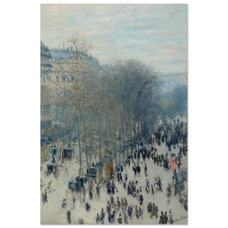 Boulevard des Capucines by Claude Monet | Vintage Wall art Print - Wood Prints - 50x75 cm / 20x30″ - 