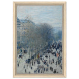 Boulevard des Capucines by Claude Monet | Vintage Wall art Print - Framed Canvas - 30x45 cm / 12x18″ - Wood frame