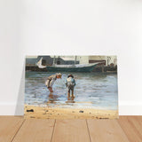 Boys Wading by Winslow Homer | Realism Wall art - Brushed Aluminum Print - 60x90 cm / 24x36″ - 