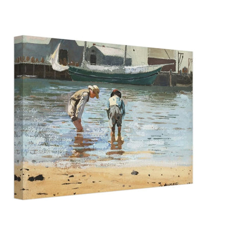Boys Wading by Winslow Homer | Realism Wall art - Canvas - 30x45 cm / 12x18″ - Thick
