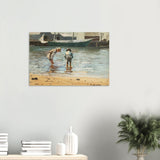 Boys Wading by Winslow Homer | Realism Wall art - Wood Prints - 50x75 cm / 20x30″ - 20 mm
