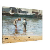 Boys Wading by Winslow Homer | Realism Wall art - Canvas - 50x75 cm / 20x30″ - Thick