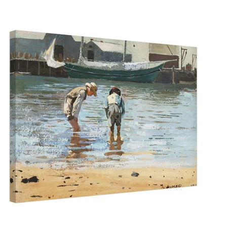 Boys Wading by Winslow Homer | Realism Wall art - Canvas - 40x60 cm / 16x24″ - Slim