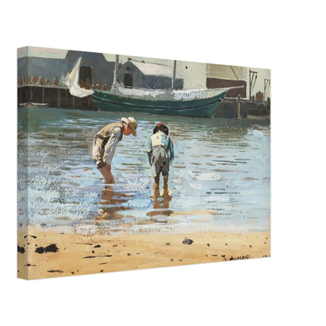 Boys Wading by Winslow Homer | Realism Wall art - Canvas - 30x45 cm / 12x18″ - Slim