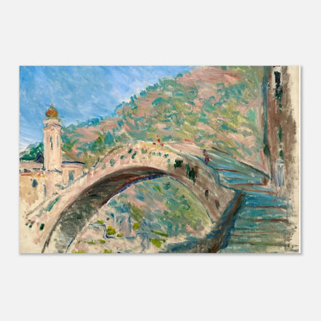 Bridge at dolceacqua by Claude Monet - Aluminum Print - 30x45 cm / 12x18″ - 