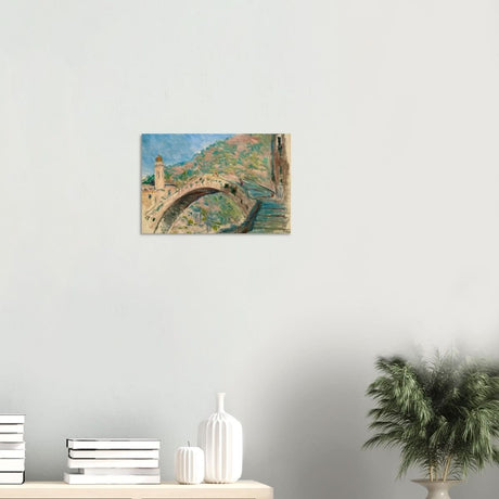 Bridge at dolceacqua by Claude Monet - Wood Prints - 30x45 cm / 12x18″ - 20 mm
