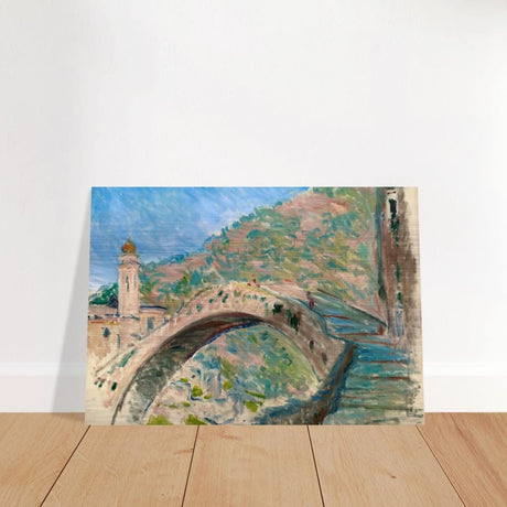 Bridge at dolceacqua by Claude Monet - Brushed Aluminum Print - 70x100 cm / 28x40″ - 
