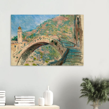 Bridge at dolceacqua by Claude Monet - Wood Prints - 70x100 cm / 28x40″ - 10 mm