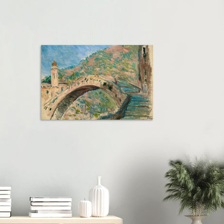 Bridge at dolceacqua by Claude Monet - Wood Prints - 50x75 cm / 20x30″ - 20 mm
