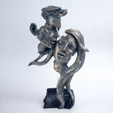 Bronze Kiss Resin Couple Sculpture – Romantic Desktop Art Décor - Bronze Kiss - 