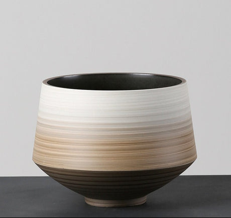 Brown Gradient Ceramic Vase – Modern Painted Pottery Home Décor Ornaments - Medium - 