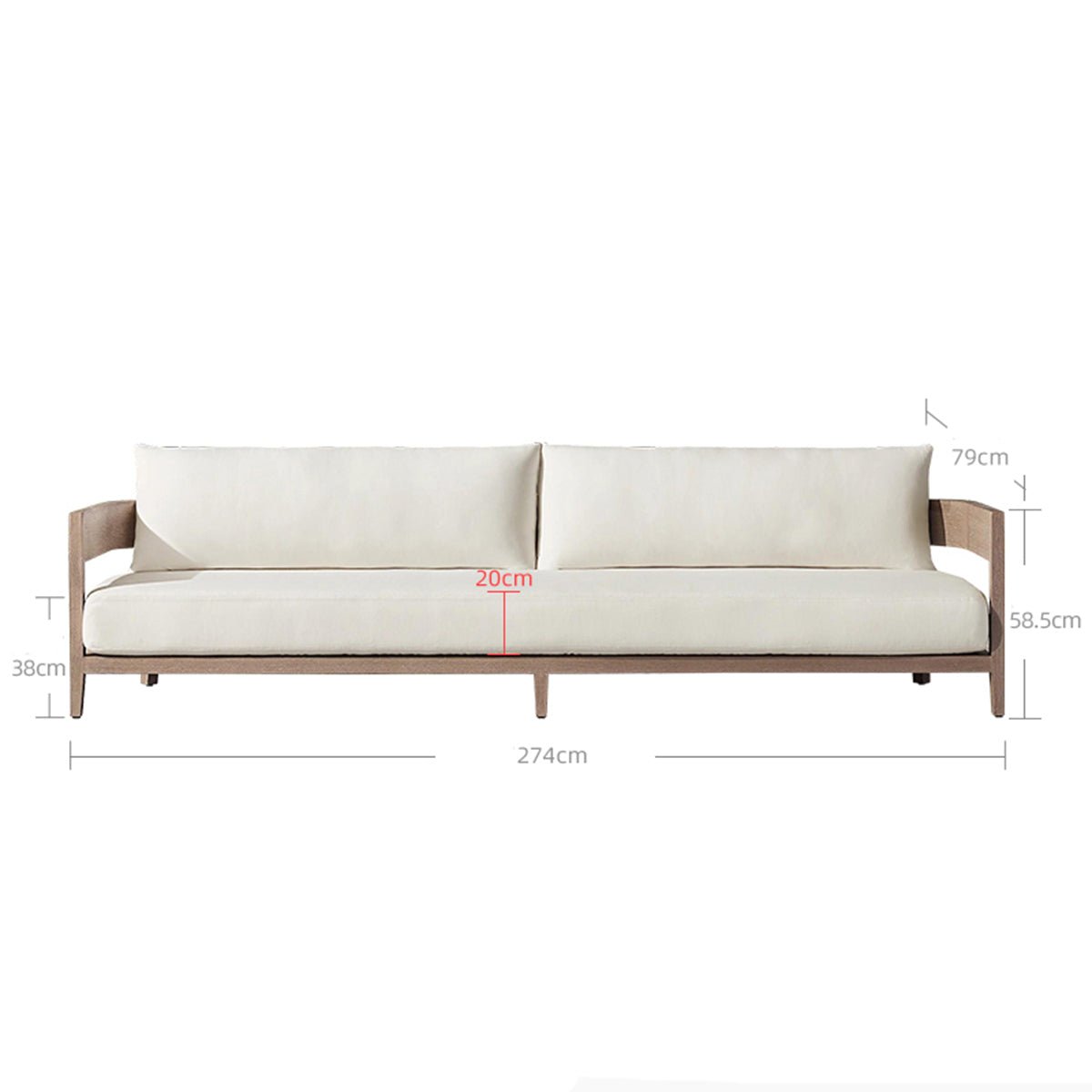 Bruce Outdoor Sofa - Mocha - Single - 