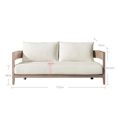 Bruce Outdoor Sofa - Black - Two - Seater - 