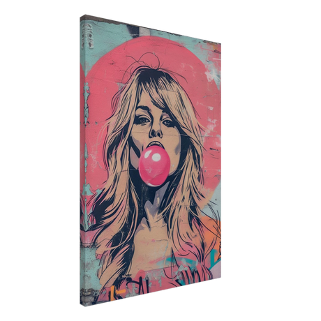 "Bubblegum Bardot" – Urban Pop Art Wall Print - Canvas - 50x75 cm / 20x30″ - 