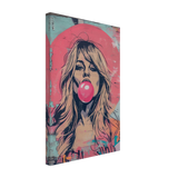 "Bubblegum Bardot" – Urban Pop Art Wall Print - Canvas - 30x45 cm / 12x18″ - 