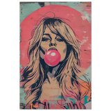 "Bubblegum Bardot" – Urban Pop Art Wall Print - Wood Prints - 20x30 cm / 8x12″ - 