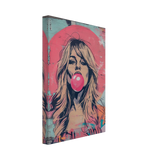 "Bubblegum Bardot" – Urban Pop Art Wall Print - Canvas - 20x30 cm / 8x12″ - 
