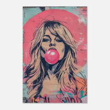 "Bubblegum Bardot" – Urban Pop Art Wall Print - Aluminum Print - 40x60 cm / 16x24″ - 