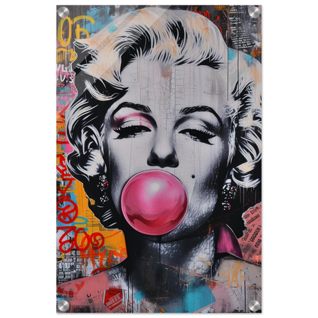 "Bubblegum Marilyn" – Pop Art Street Style Wall Print - Acrylic Print - 40x60 cm / 16x24″ - 