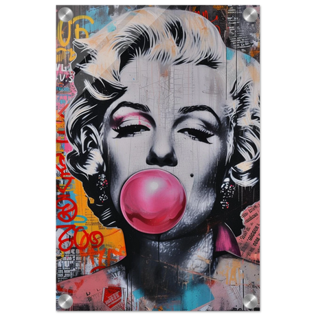 "Bubblegum Marilyn" – Pop Art Street Style Wall Print - Acrylic Print - 30x45 cm / 12x18″ - 