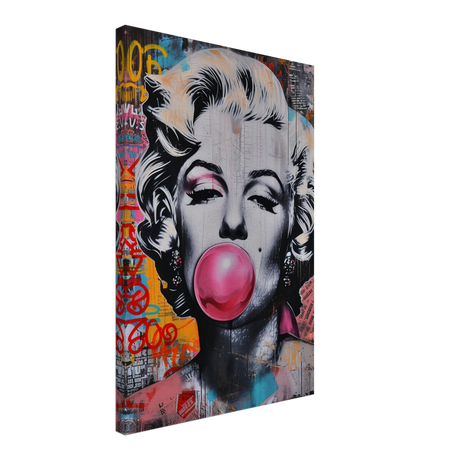 "Bubblegum Marilyn" – Pop Art Street Style Wall Print - Canvas - 40x60 cm / 16x24″ - 