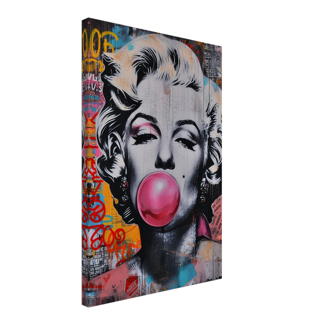 "Bubblegum Marilyn" – Pop Art Street Style Wall Print - Canvas - 40x60 cm / 16x24″ - 
