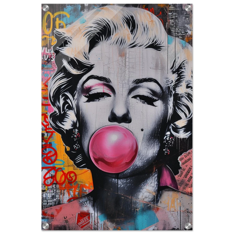 "Bubblegum Marilyn" – Pop Art Street Style Wall Print - Acrylic Print - 50x75 cm / 20x30″ - 