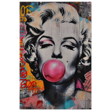 "Bubblegum Marilyn" – Pop Art Street Style Wall Print - Wood Prints - 40x60 cm / 16x24″ - 