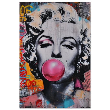 "Bubblegum Marilyn" – Pop Art Street Style Wall Print - Fine Art Poster - 60x90 cm / 24x36″ - 