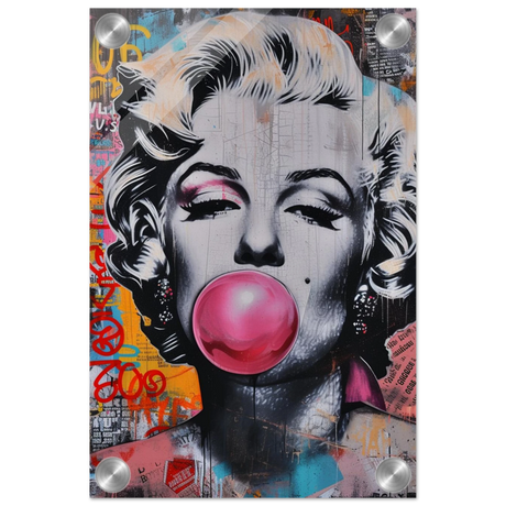 "Bubblegum Marilyn" – Pop Art Street Style Wall Print - Acrylic Print - 20x30 cm / 8x12″ - 