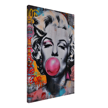 "Bubblegum Marilyn" – Pop Art Street Style Wall Print - Canvas - 50x75 cm / 20x30″ - 
