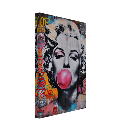 "Bubblegum Marilyn" – Pop Art Street Style Wall Print - Canvas - 20x30 cm / 8x12″ - 