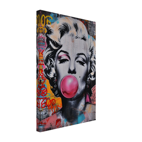 "Bubblegum Marilyn" – Pop Art Street Style Wall Print - Canvas - 30x45 cm / 12x18″ - 