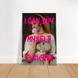 "Bubblegum Venus – I Can Buy Myself Flowers" | Pop Art Renaissance Remix - Brushed Aluminum Print - 20x30 cm / 8x12″ - 