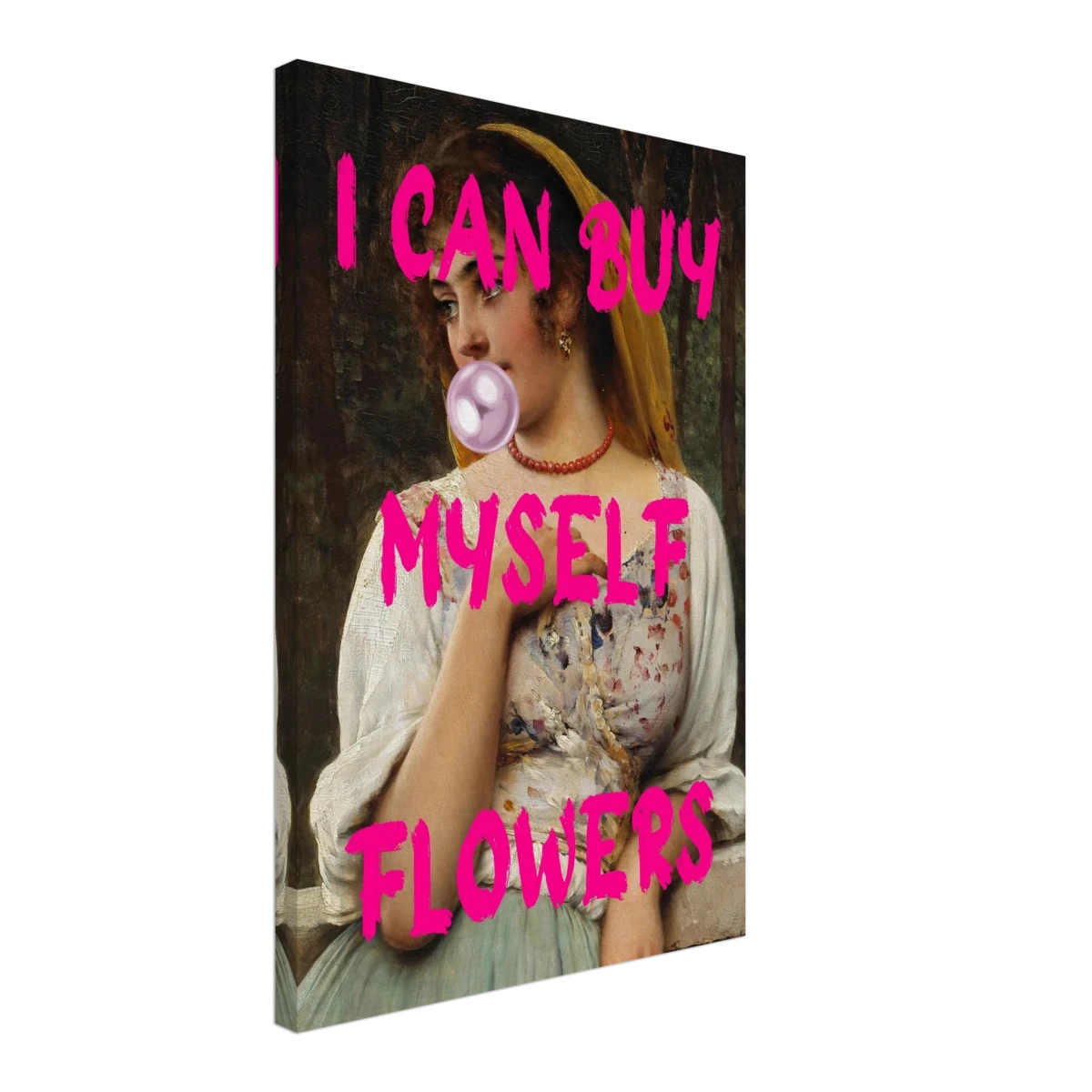 "Bubblegum Venus – I Can Buy Myself Flowers" | Pop Art Renaissance Remix - Canvas - 40x60 cm / 16x24″ - 