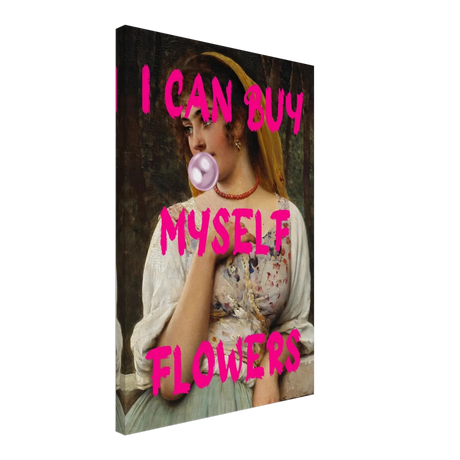 "Bubblegum Venus – I Can Buy Myself Flowers" | Pop Art Renaissance Remix - Canvas - 40x60 cm / 16x24″ - 