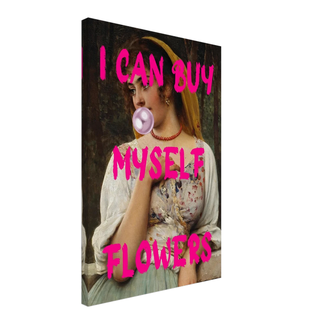 "Bubblegum Venus – I Can Buy Myself Flowers" | Pop Art Renaissance Remix - Canvas - 40x60 cm / 16x24″ - 