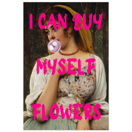"Bubblegum Venus – I Can Buy Myself Flowers" | Pop Art Renaissance Remix - Fine Art Poster - 60x90 cm / 24x36″ - 
